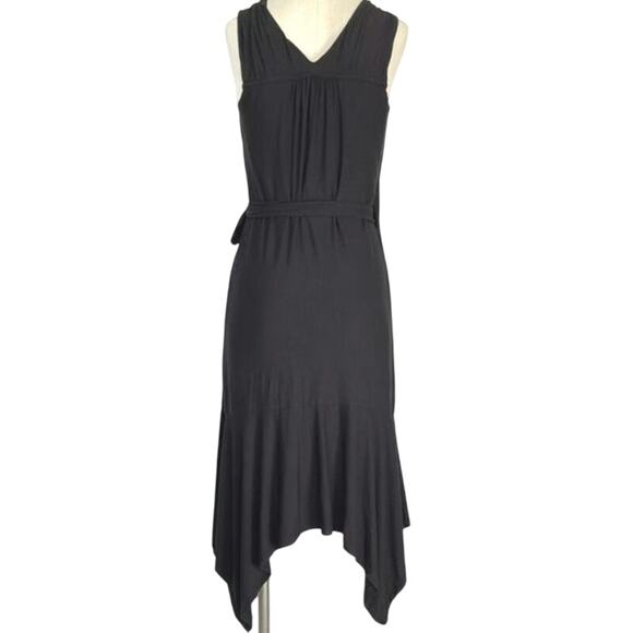 Athelta Black Windward‎ Wrap Dress Sleeveless Jersey Knit V-neck Size Large - Picture 5 of 8